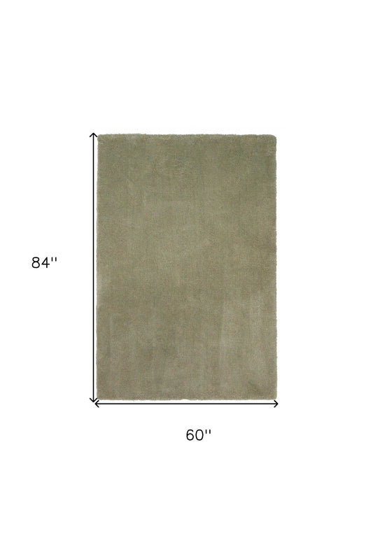 5' X 7' Sage Green Indoor Shag Rug - Homeroots - Flyclothing LLC