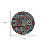 7' Red Round Area Rug - Homeroots - Flyclothing LLC