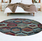 7' Red Round Area Rug - Homeroots - Flyclothing LLC