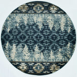 8' Slate Blue Round Area Rug - Homeroots - Flyclothing LLC
