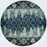 8' Slate Blue Round Area Rug - Homeroots - Flyclothing LLC
