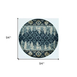 8' Slate Blue Round Area Rug - Homeroots - Flyclothing LLC