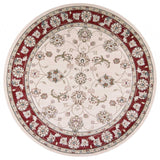 8' Round Polypropylene Ivory Or Red Area Rug - Homeroots - Flyclothing LLC