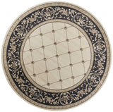 8' Ivory Grey Floral Round Indoor Area Rug - Homeroots - Flyclothing LLC