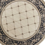 8' Ivory Grey Floral Round Indoor Area Rug - Homeroots - Flyclothing LLC