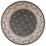 8' Round Polypropylene Grey Or Ivory Area Rug - Homeroots - Flyclothing LLC