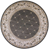 8' Round Polypropylene Grey Or Ivory Area Rug - Homeroots - Flyclothing LLC