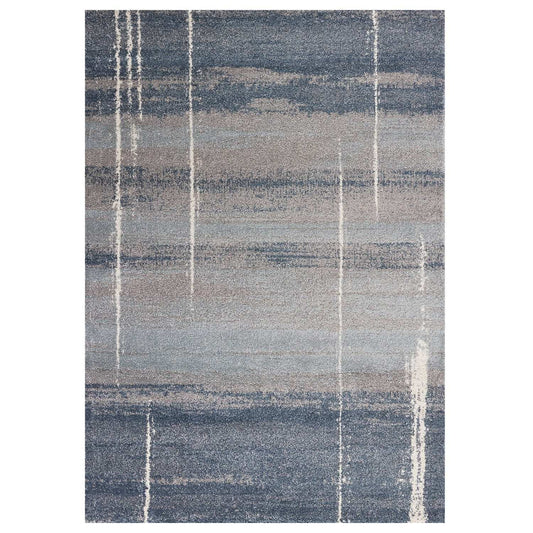 5' X 8' Blue Grey Machine Woven Abstract Indoor Area Rug - Homeroots - Flyclothing LLC