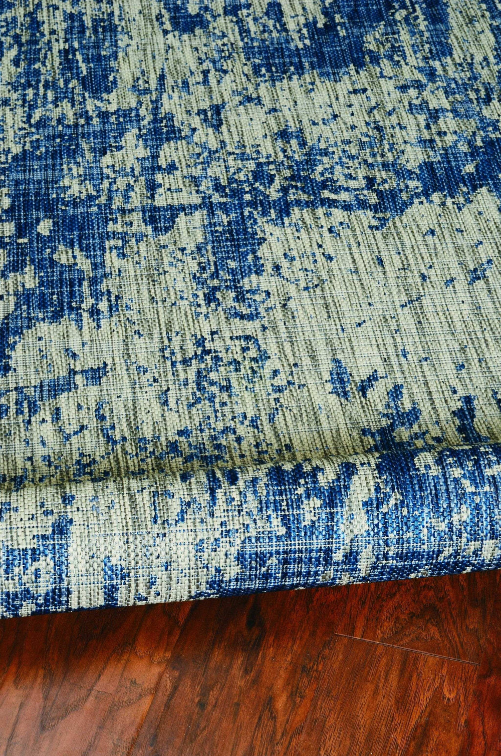 8' X 11' Grey Or Denim Abstract Brushstrokes Uv Treated Indoor Area Rug - Homeroots - Flyclothing LLC