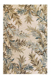 3' X 5' Ivory Tropical Leaves Wool Indoor Area Rug - Homeroots - Flyclothing LLC