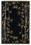 4' X 6' Black Hand Tufted Bordered Bamboo Indoor Area Rug - Homeroots - Flyclothing LLC