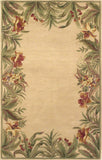 4' X 6' Ivory Hand Tufted Bordered Tropical Plant Indoor Area Rug - Homeroots - Flyclothing LLC