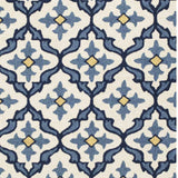 5' X 7' Ivory Or Blue Geometric Mosaic Indoor Outdoor Area Rug - Homeroots - Flyclothing LLC