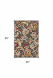 5' X 8' Taupe Floral Handmade Indoor Outdoor Area Rug - Homeroots - Flyclothing LLC