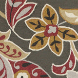 5' X 8' Taupe Floral Handmade Indoor Outdoor Area Rug - Homeroots - Flyclothing LLC