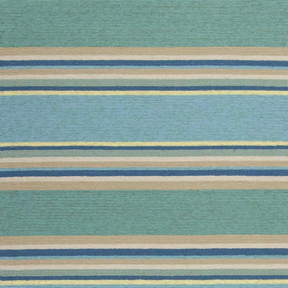 5' X 8' Blue Striped Handmade Indoor Outdoor Area Rug - Homeroots - Flyclothing LLC