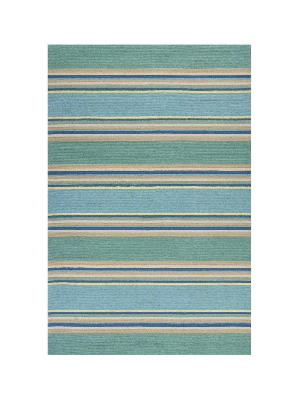 5' X 8' Blue Striped Handmade Indoor Outdoor Area Rug - Homeroots - Flyclothing LLC