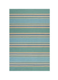 5' X 8' Blue Striped Handmade Indoor Outdoor Area Rug - Homeroots - Flyclothing LLC