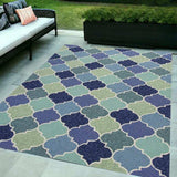 5' X 8' Blue Moroccan Handmade Indoor Outdoor Area Rug - Homeroots - Flyclothing LLC
