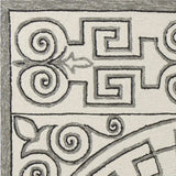 5' X 8' Gray and Ivory Damask Handmade Indoor Outdoor Area Rug - Homeroots - Flyclothing LLC