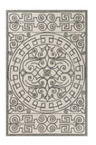 5' X 8' Gray and Ivory Damask Handmade Indoor Outdoor Area Rug - Homeroots - Flyclothing LLC