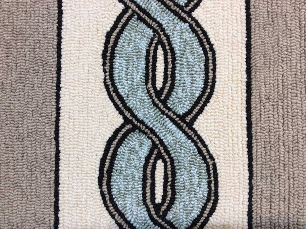 5' X 7' Ivory and Blue Abstract Indoor Outdoor Area Rug - Homeroots - Flyclothing LLC