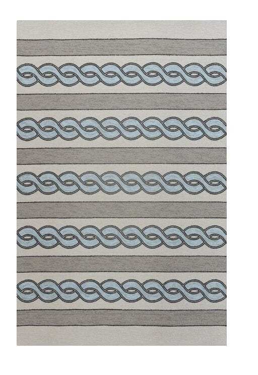 5' X 7' Ivory and Blue Abstract Indoor Outdoor Area Rug - Homeroots - Flyclothing LLC