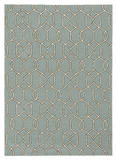 5' X 7' Green and Ivory Geometric Hand Hooked Area Rug - Homeroots - Flyclothing LLC