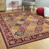 Red Octagon Quatrefoil Area Rug - Homeroots - Flyclothing LLC
