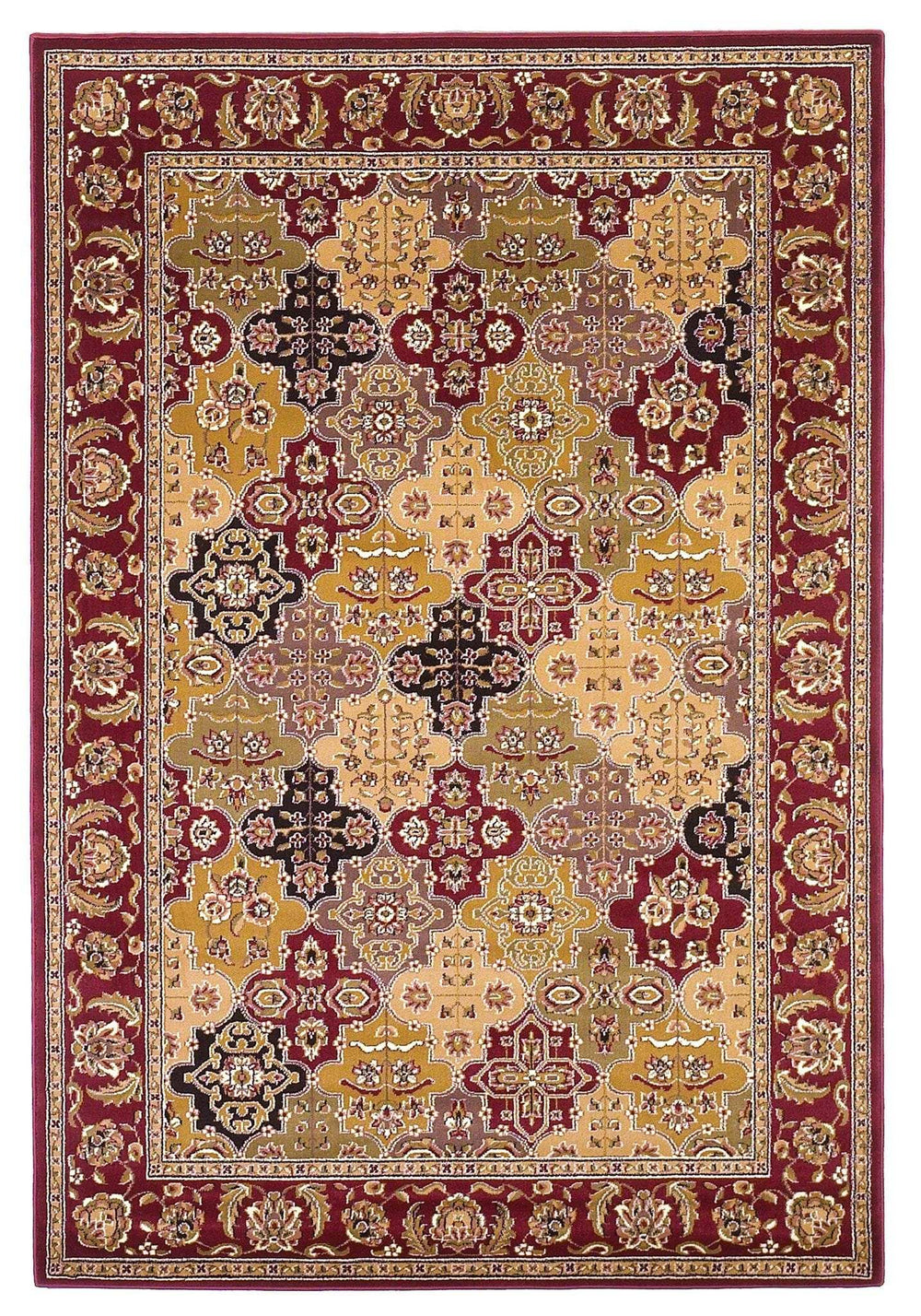 Red Octagon Quatrefoil Area Rug - Homeroots - Flyclothing LLC