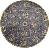 6' Midnight Blue Hand Tufted Traditional Round Indoor Area Rug - Homeroots - Flyclothing LLC