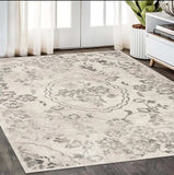5' X 8' Grey Machine Woven Distressed Floral Medallion Indoor Area Rug - Homeroots - Flyclothing LLC