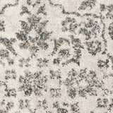 5' X 8' Ivory Machine Woven Distressed Traditional Floral Vines Indoor Area Rugg - Homeroots - Flyclothing LLC