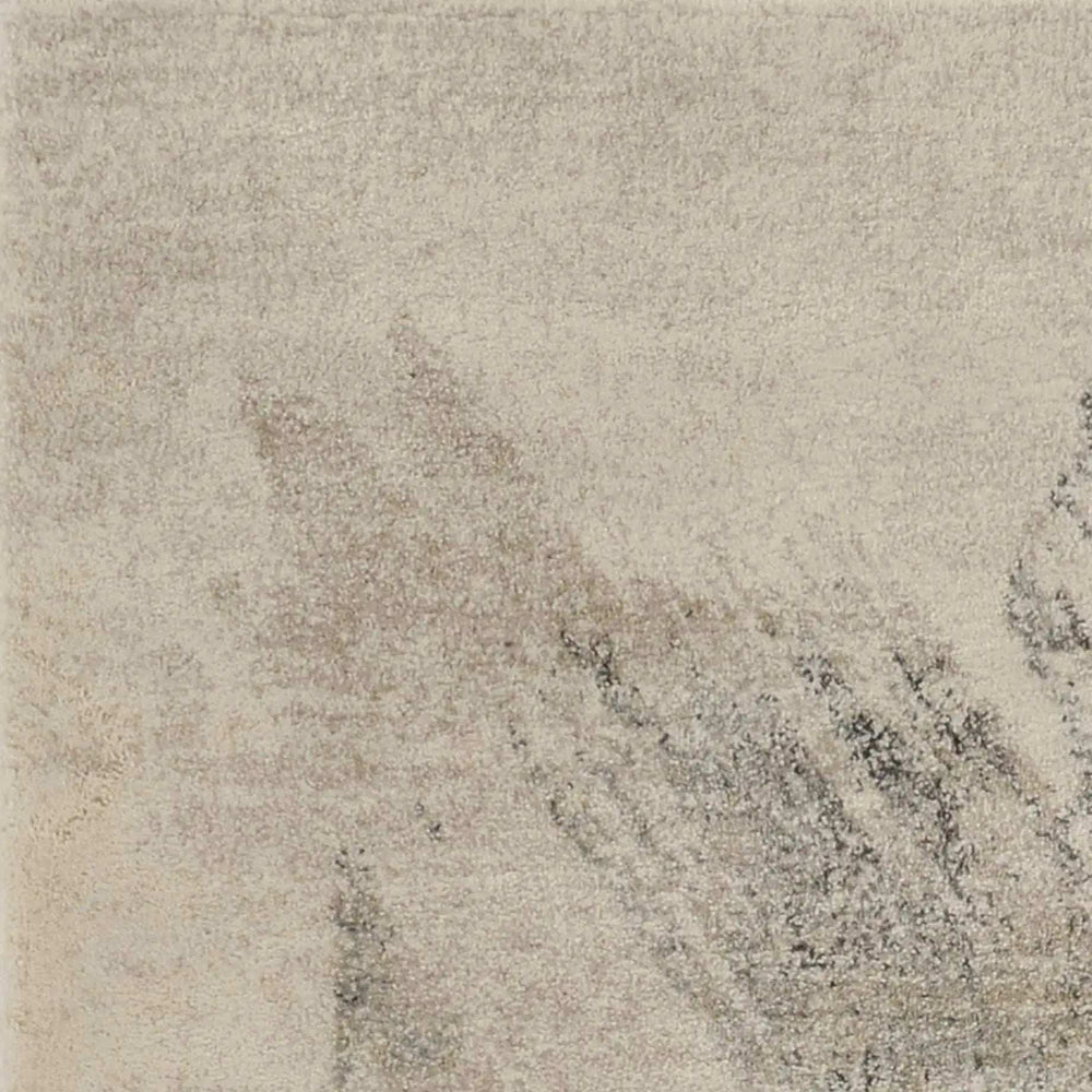 5' X 8' Ivory Grey Machine Woven Abstract Brushstrokes Indoor Area Rug - Homeroots - Flyclothing LLC