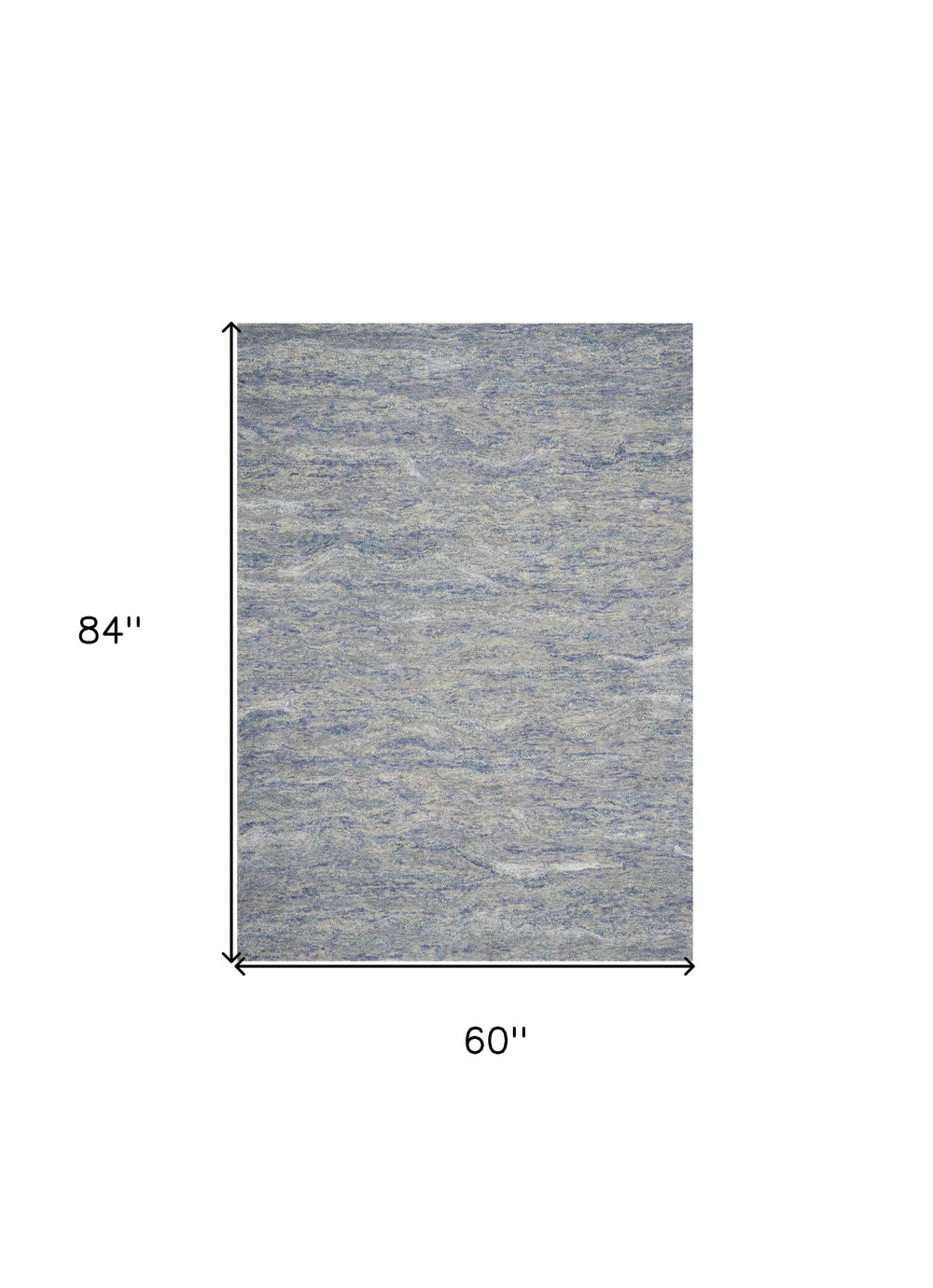 5' X 7' Ocean Blue Hand Tufted Abstract Indoor Area Rug - Homeroots - Flyclothing LLC