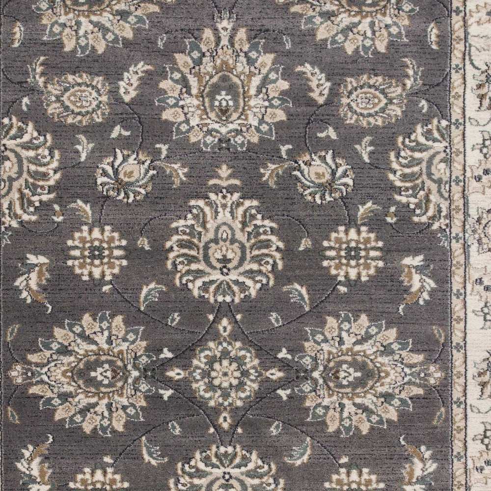 8' X 10' Grey Ivory Floral Indoor Area Rug - Homeroots - Flyclothing LLC