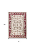 8' X 10' Ivory Or Red Floral Vine Bordered Indoor Area Rug - Homeroots - Flyclothing LLC