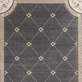 8' X 10' Grey Or Ivory Diamond Floral Bordered Indoor Area Rug - Homeroots - Flyclothing LLC