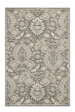 8' X 11' Gray Damask Indoor Outdoor Area Rug - Homeroots - Flyclothing LLC