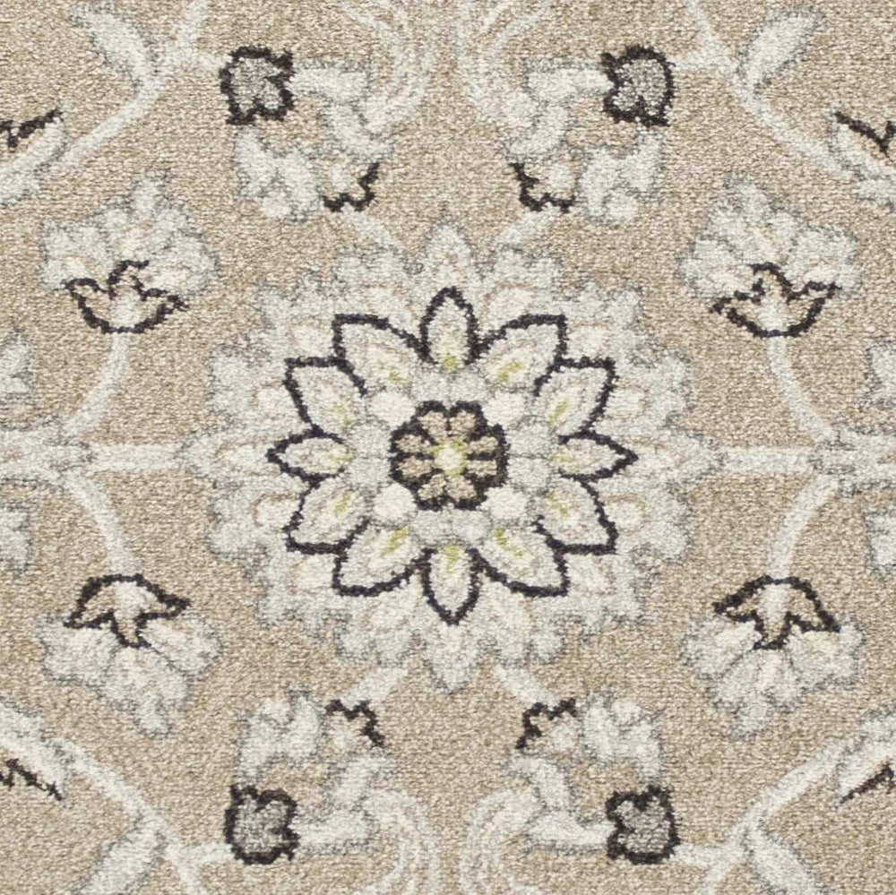 7' X 11' Beige Or Grey Floral Vines Uv Treated Indoor Area Rug - Homeroots - Flyclothing LLC