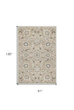 7' X 11' Beige Or Grey Floral Vines Uv Treated Indoor Area Rug - Homeroots - Flyclothing LLC