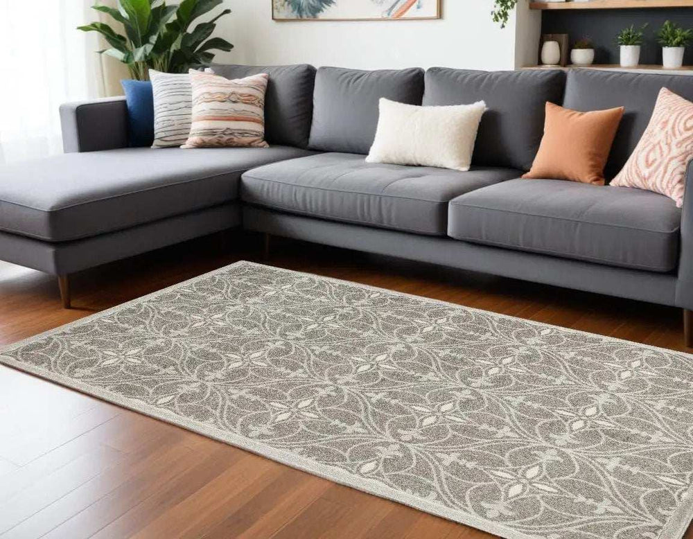 8' X 11' Gray Area Rug With UV Protection - Homeroots - Flyclothing LLC