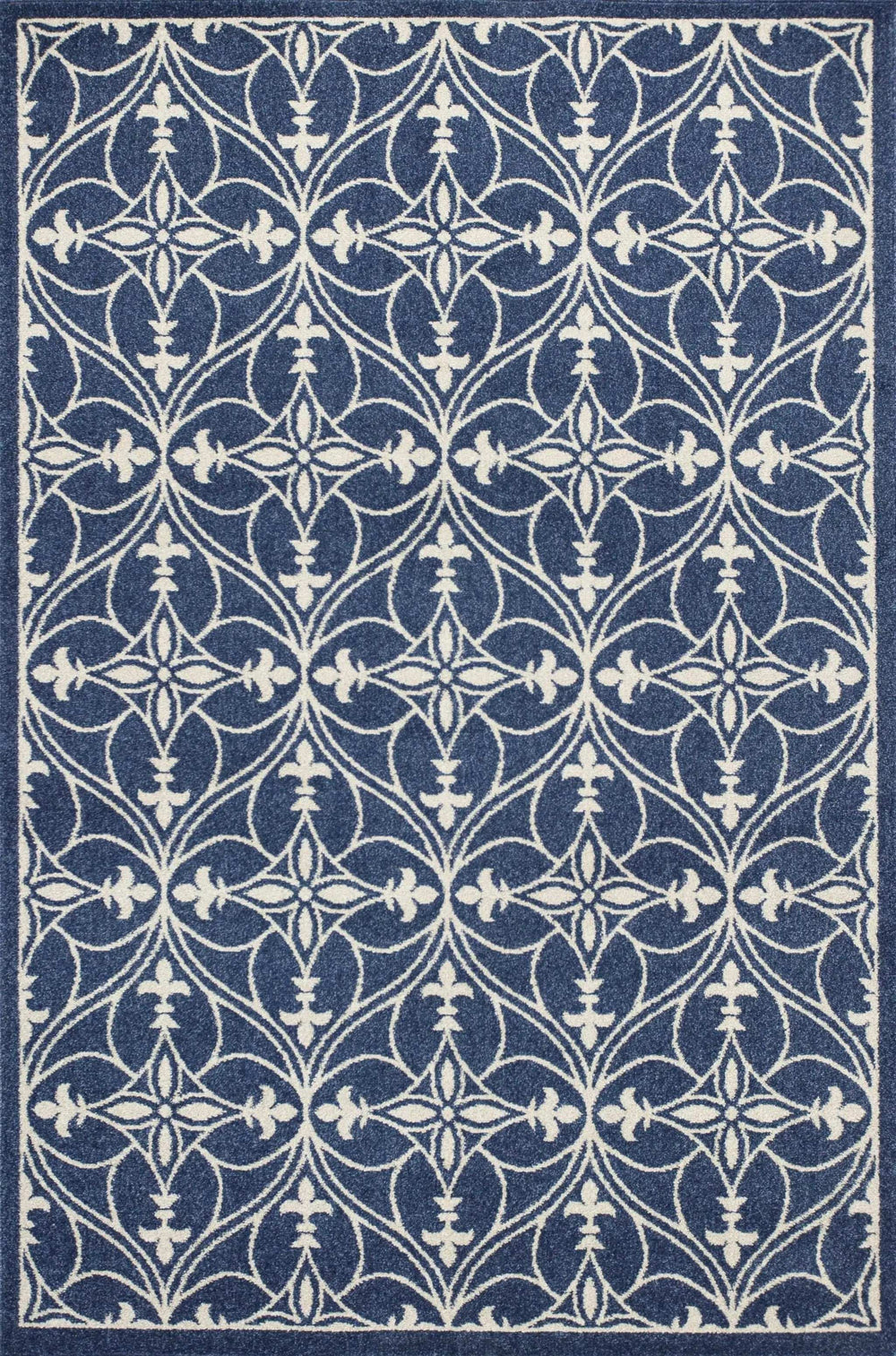 8' X 11' Denim Blue Moroccan Indoor Outdoor Area Rug - Homeroots - Flyclothing LLC