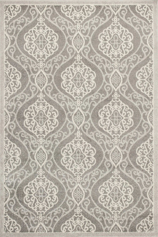 7' X 11' Silver Geometric Mosaic Uv Treated Indoor Area Rug - Homeroots - Flyclothing LLC