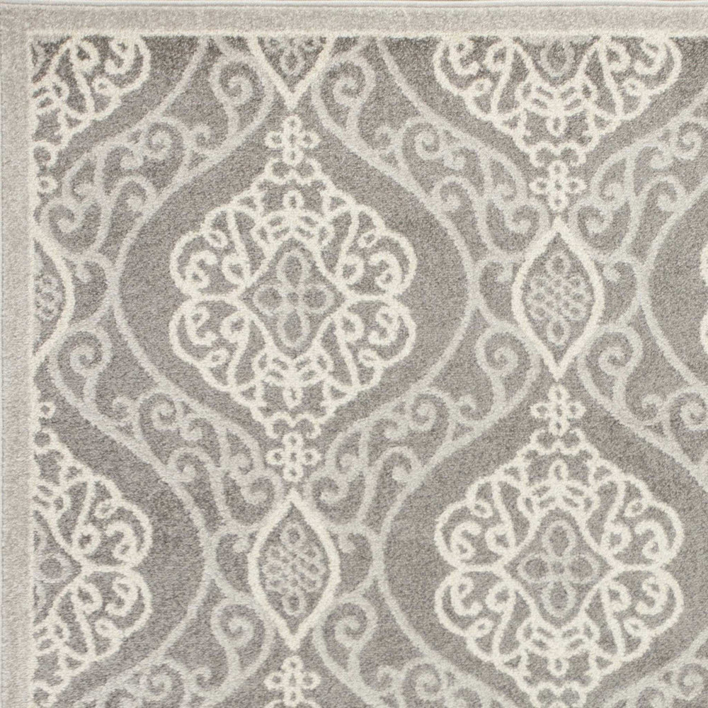 7' X 11' Silver Geometric Mosaic Uv Treated Indoor Area Rug - Homeroots - Flyclothing LLC