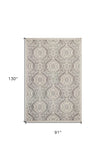 7' X 11' Silver Geometric Mosaic Uv Treated Indoor Area Rug - Homeroots - Flyclothing LLC