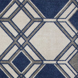 7' X 11' Ivory Or Denim Geometric Hexagon Uv Treated Indoor Area Rug - Homeroots - Flyclothing LLC