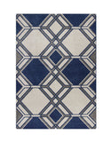 7' X 11' Ivory Or Denim Geometric Hexagon Uv Treated Indoor Area Rug - Homeroots - Flyclothing LLC