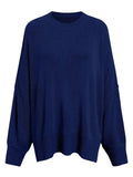 Round Neck Long Sleeve Sweater - Trendsi - Flyclothing LLC