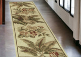 10' Ivory Hand Tufted Tropical Indoor Runner Rug - Homeroots - Flyclothing LLC